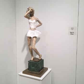 photo of paper mache figurative sculpture done by student brende henry and awarded best in show