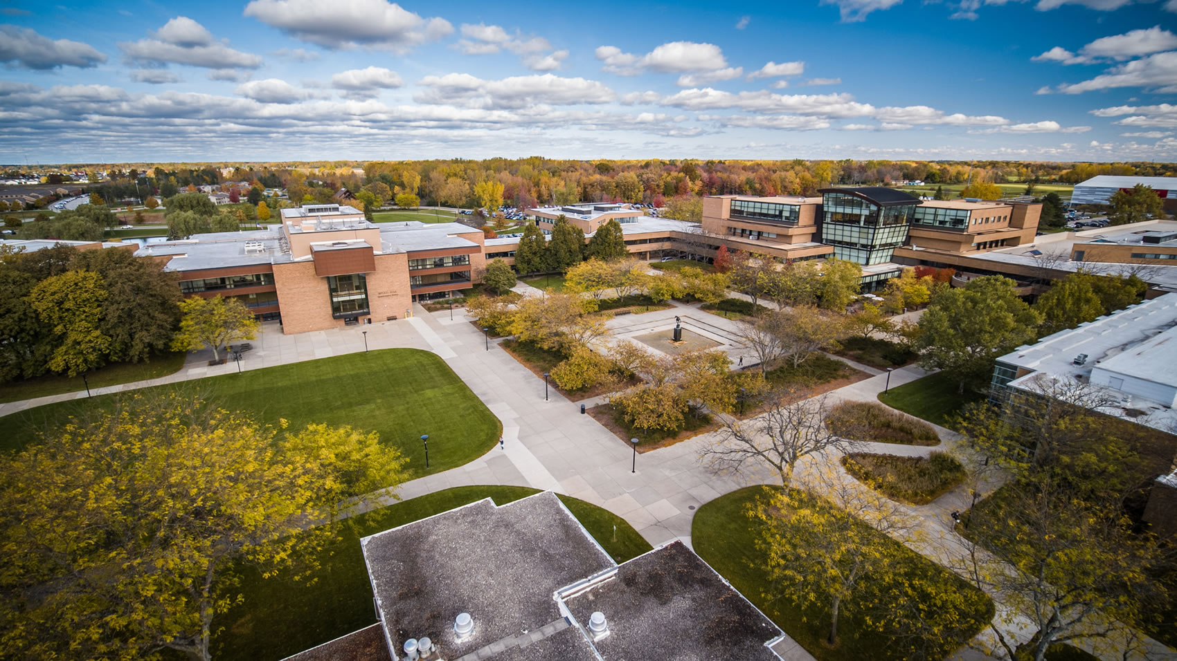 View of campus from drone