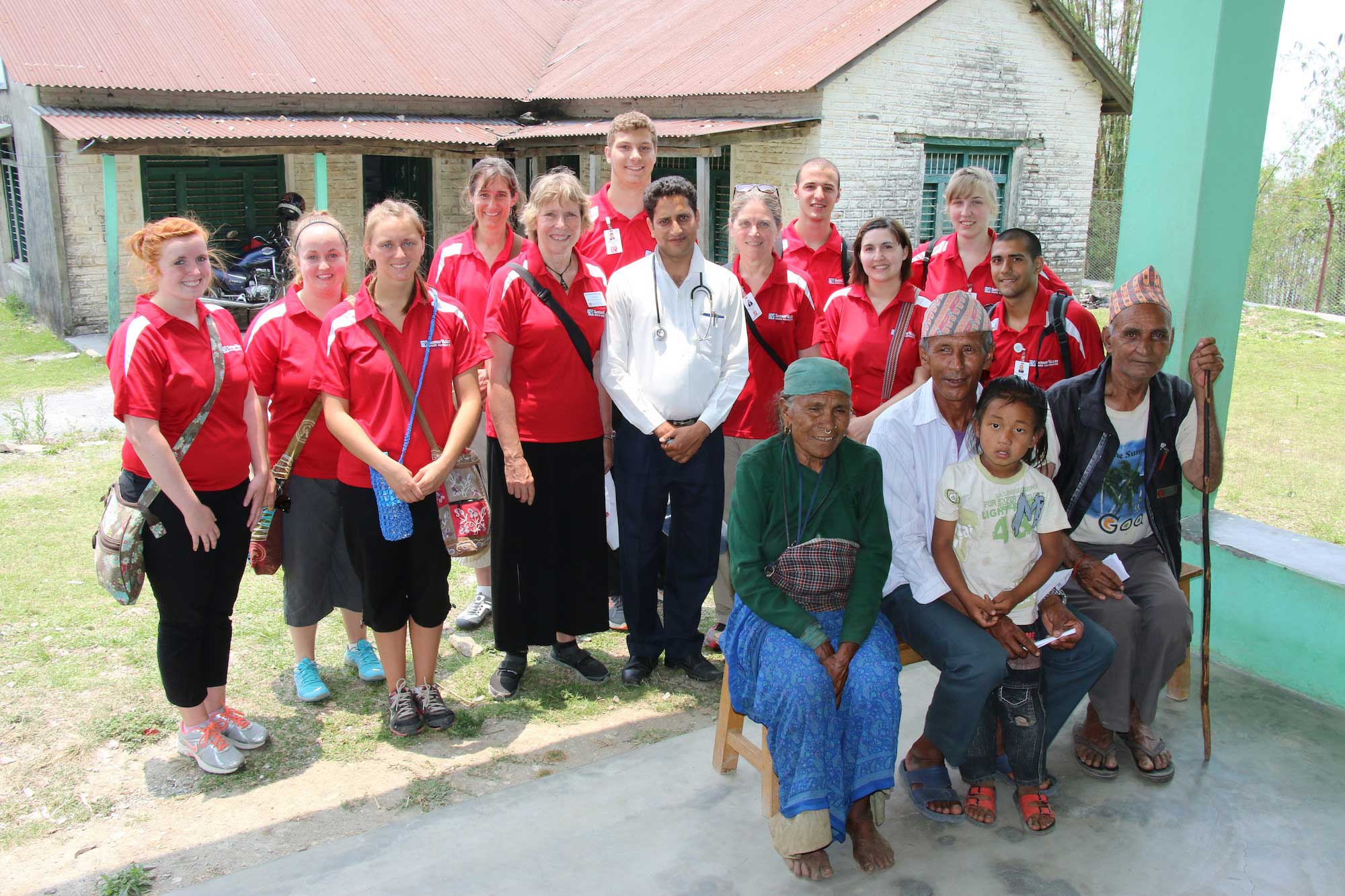Nursing students visited a small health outpost near Pokhara, Nepal. 