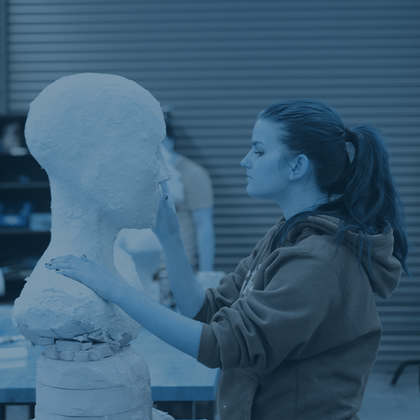 Student sculpting 