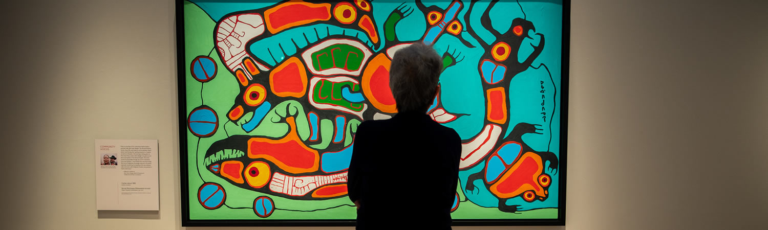 Person looking at artwork