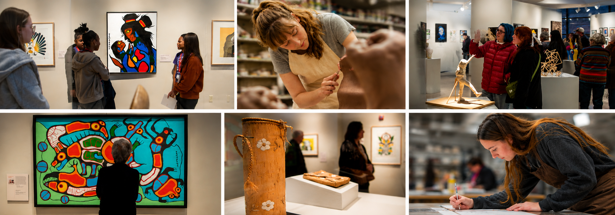Various photos from the University Art Gallery