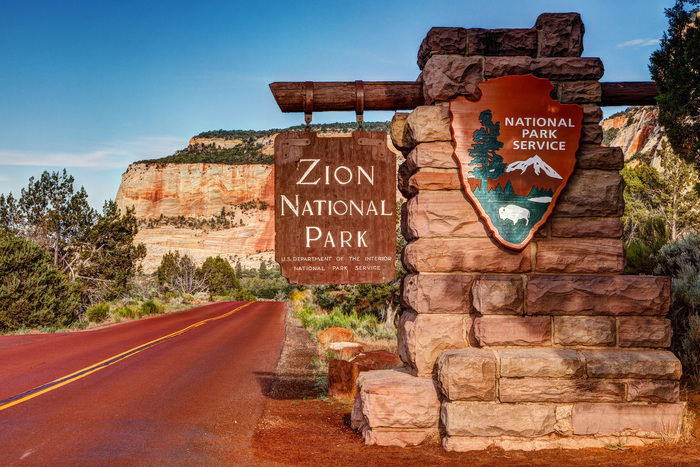 Zion National Park Entrance Sign