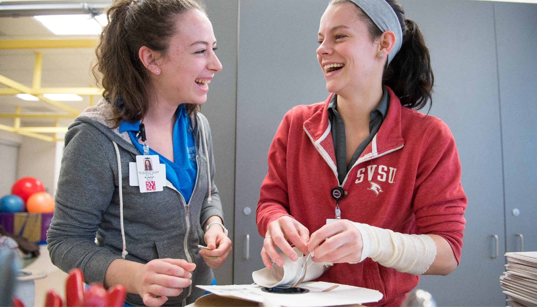 Two nurses talking