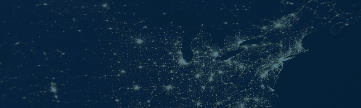 Lights across North America from space