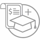 graphic of graduate hat and payment