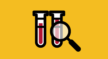 Icon of test tubes and a magnifying glass 