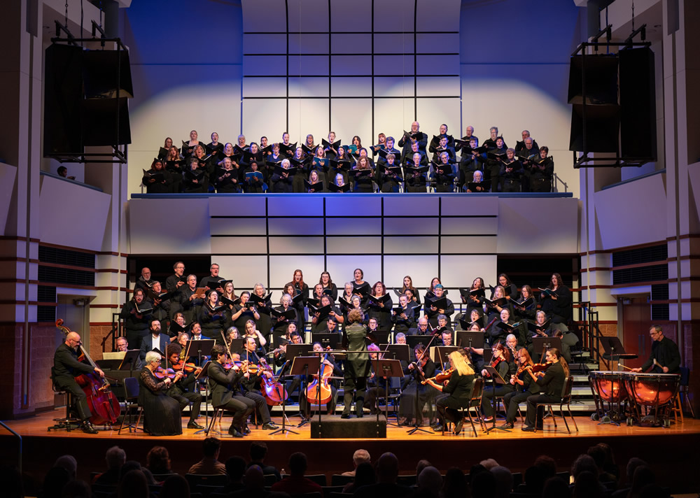 Choir performaning in theatre