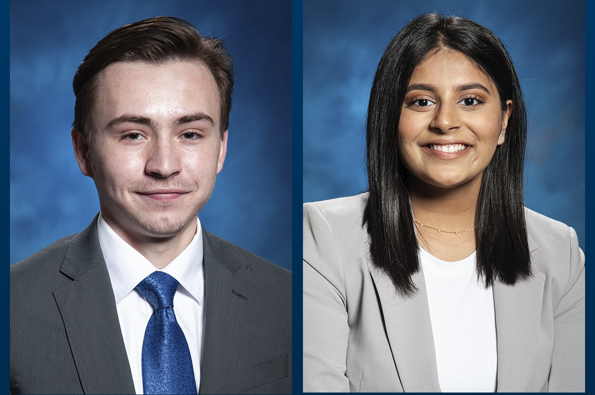 Portraits of male and female student