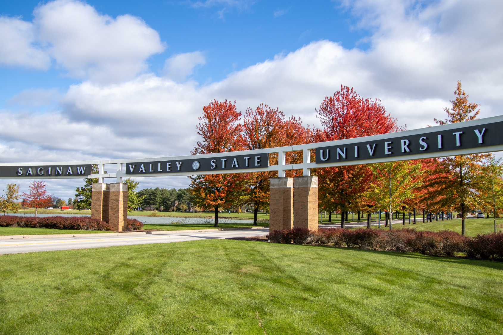 Saginaw Valley State University sign