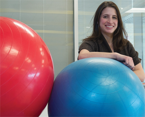 Liat Gafney-Lachter with two yoga balls