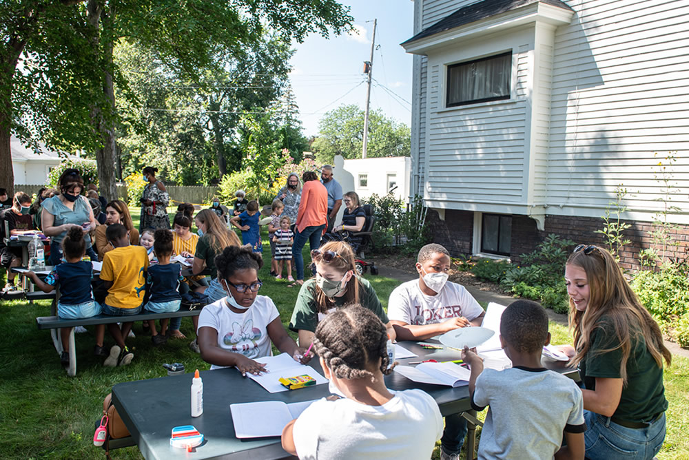 SVSU students, faculty and staff joined with others for a community open house in Saginaw at the Roethke House