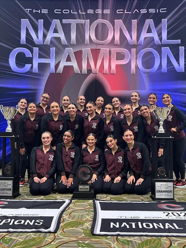 SVSU Dance Team pictured after winning National Championship in 2024