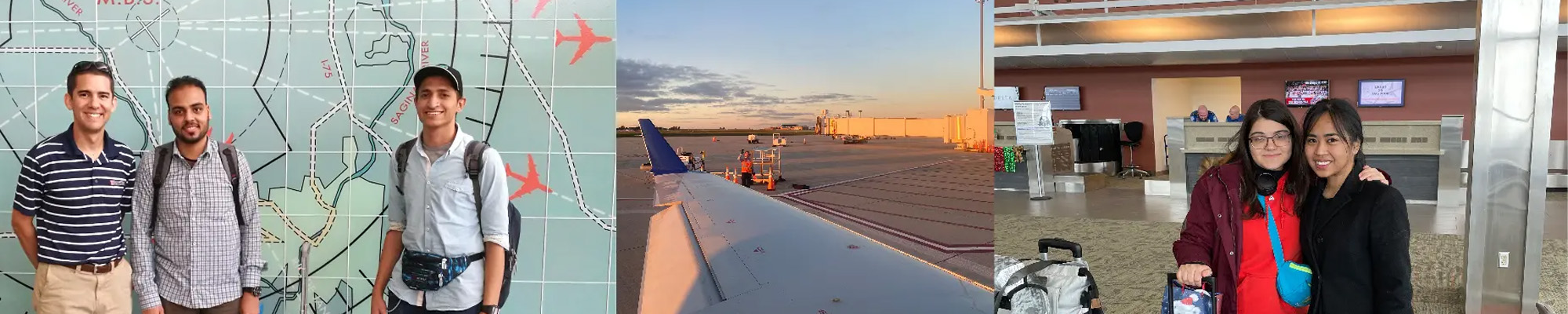 International students at airport