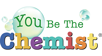 You Be the Chemist logo with bubbles in the background.