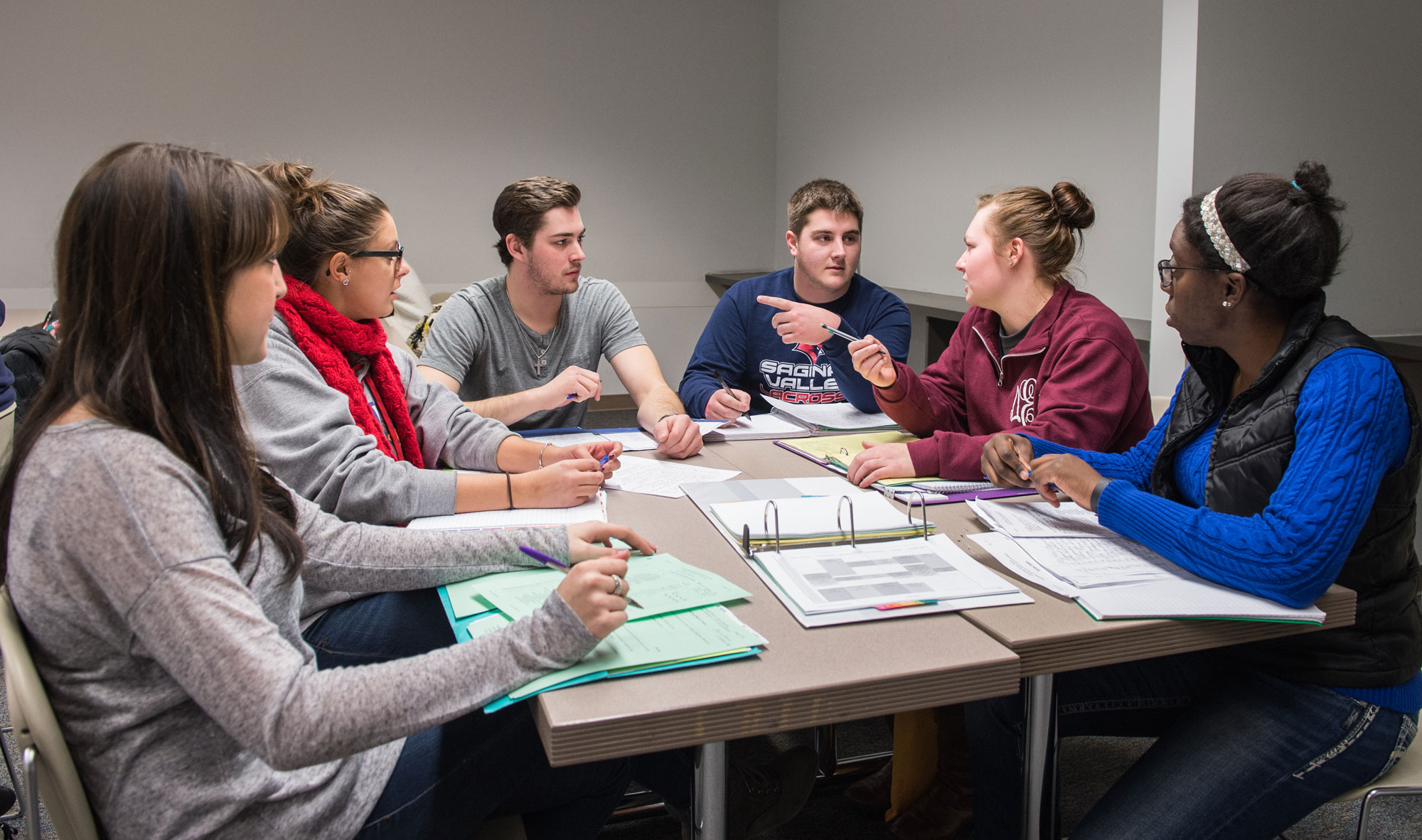 A group of students talking